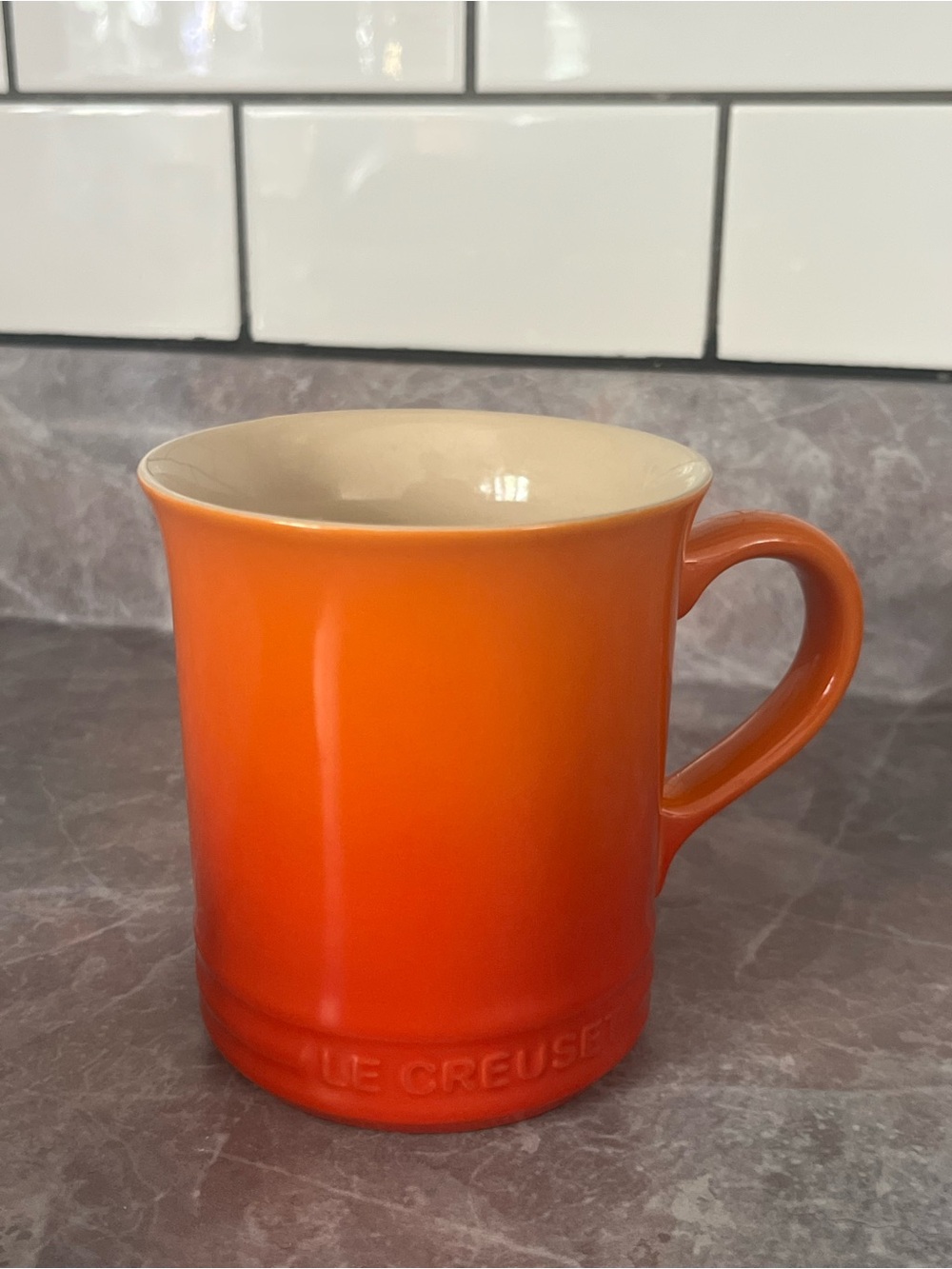 Le Creuset Flame Orange Stoneware Coffee Mug 14oz